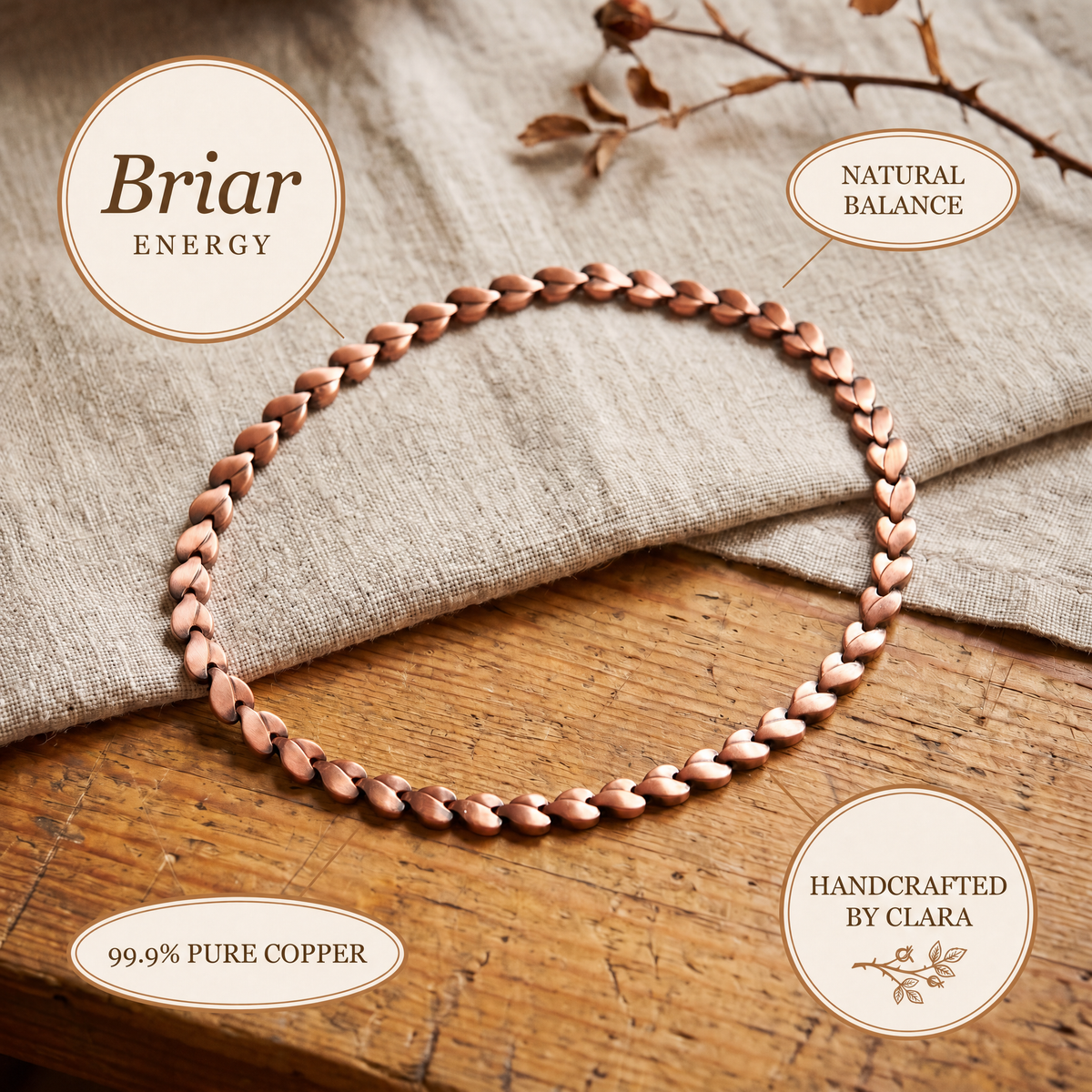 Clara's Briar Copper Necklace