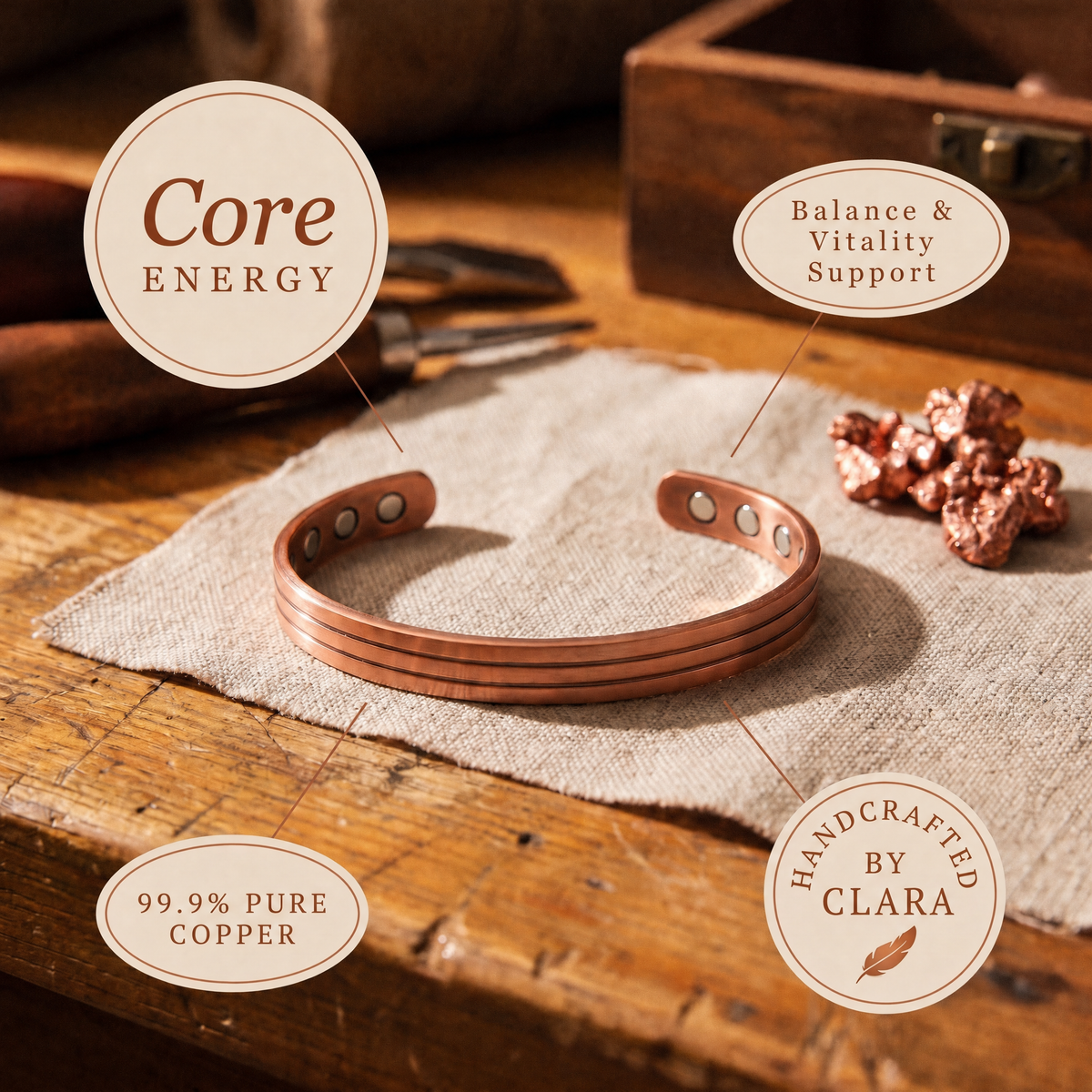Clara's Core Copper Bracelet