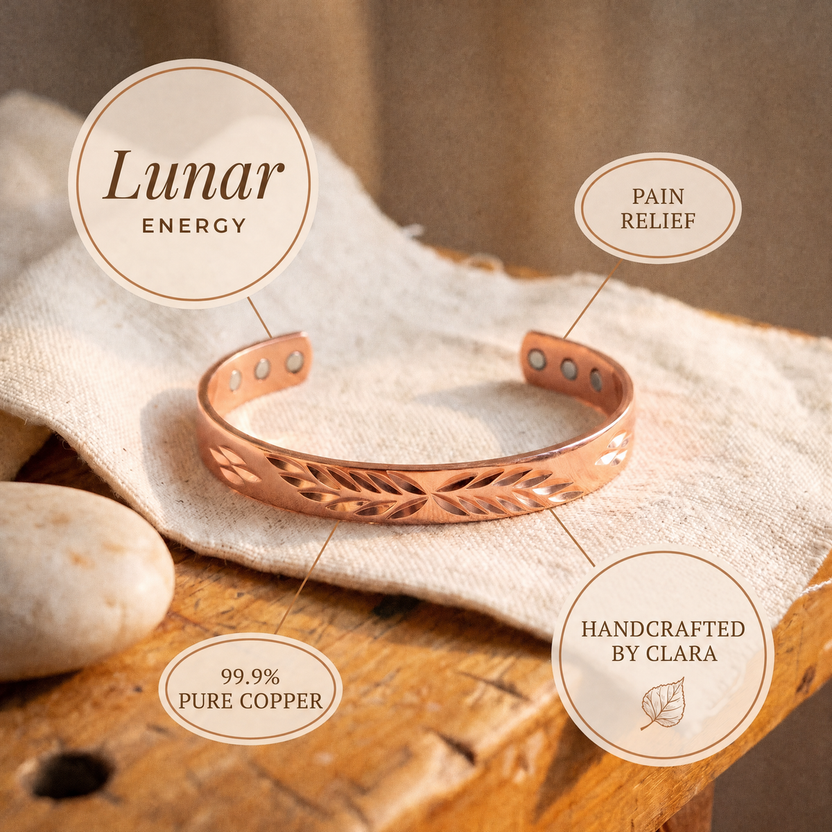 Clara's Lunar Copper Bracelet