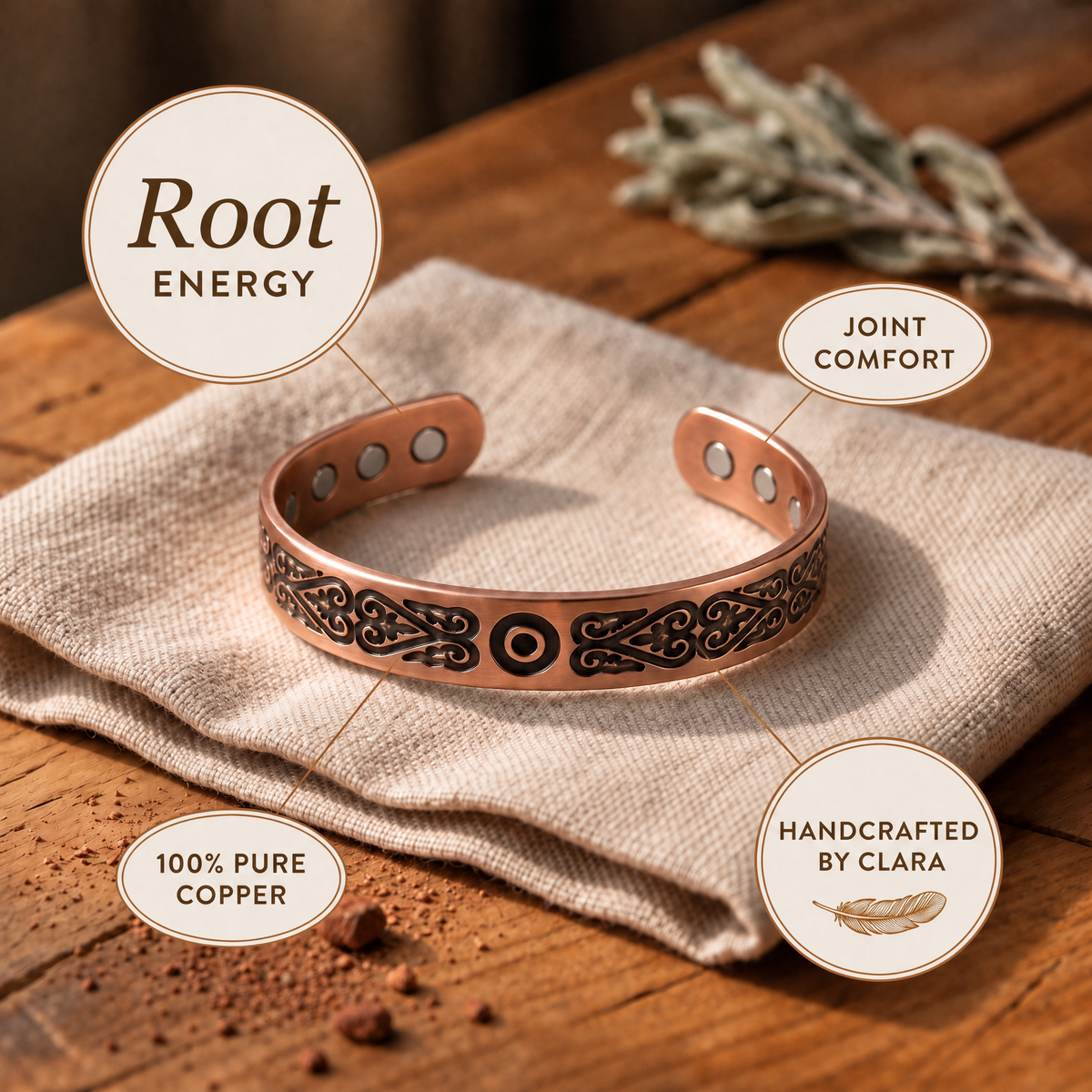 Clara's Verdigris Copper Bracelet