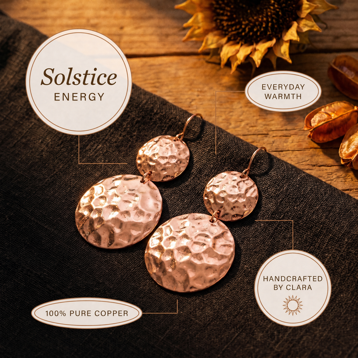 Clara's Solstice Copper Earrings