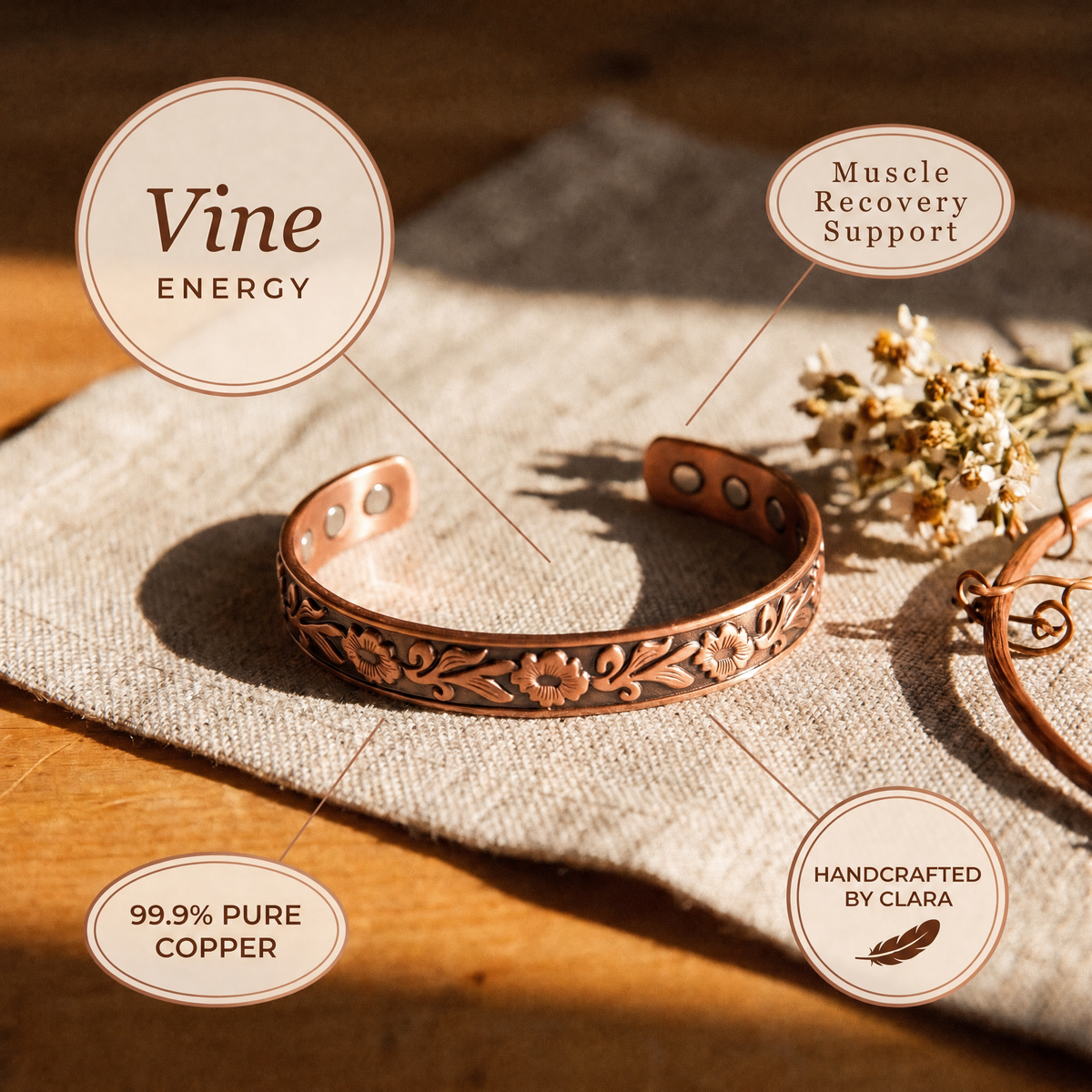 Clara's Vine Copper Bracelet
