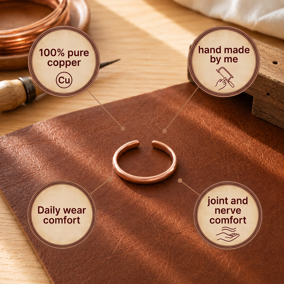 Clara's Slick Copper Toe Ring