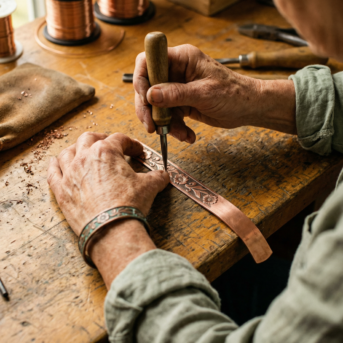 Clara's Vine Copper Bracelet