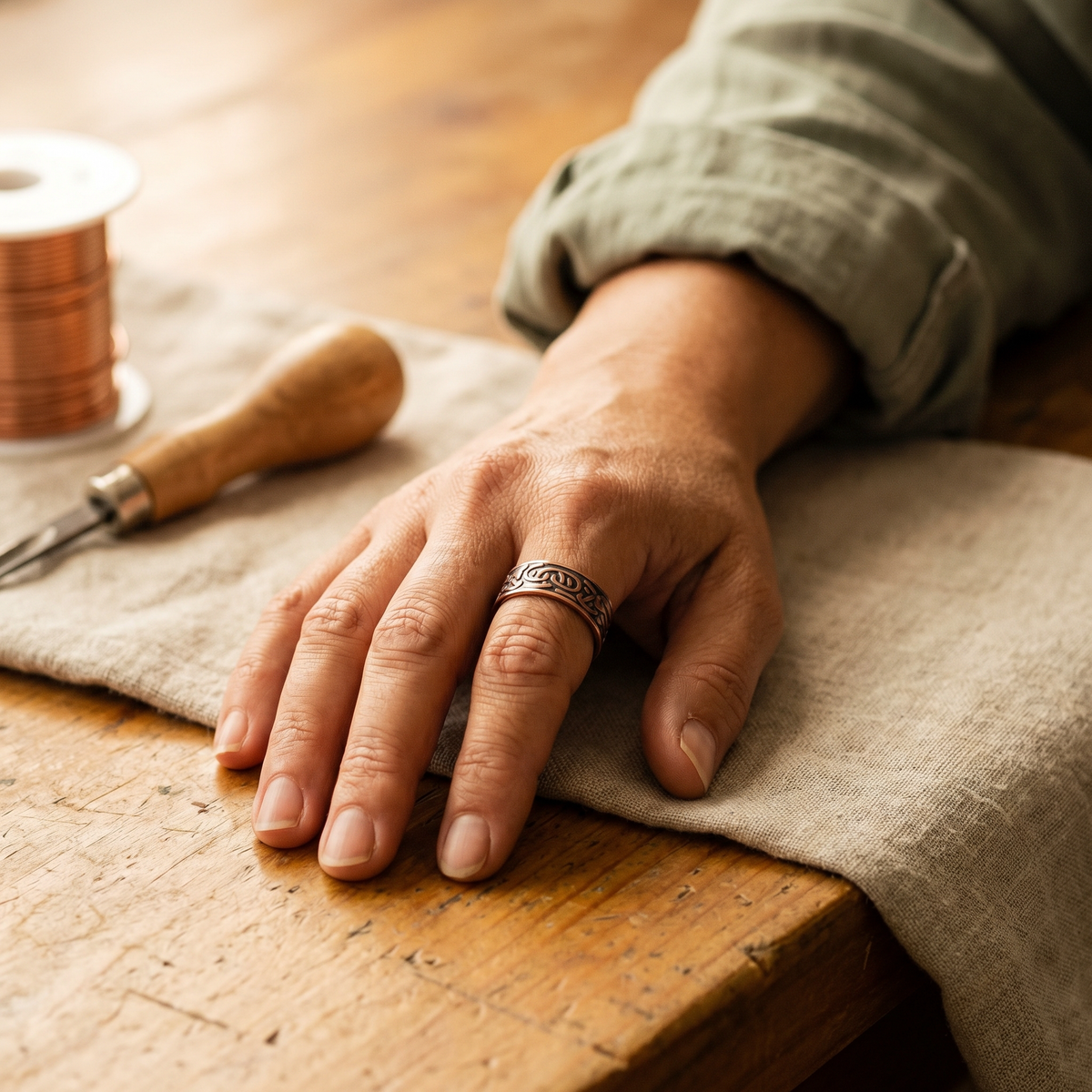 Clara's Burr Copper Ring