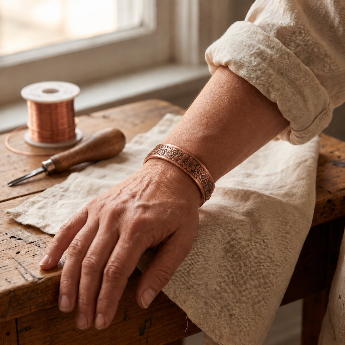 Clara's Cinder Copper Bracelet