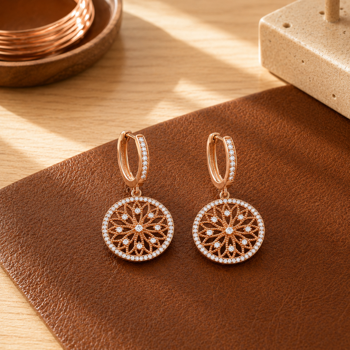 Clara's Mandala Copper Earrings