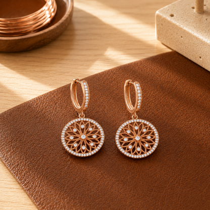 Clara's Mandala Copper Earrings