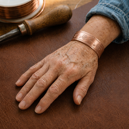 Clara's Fret Copper Bracelet