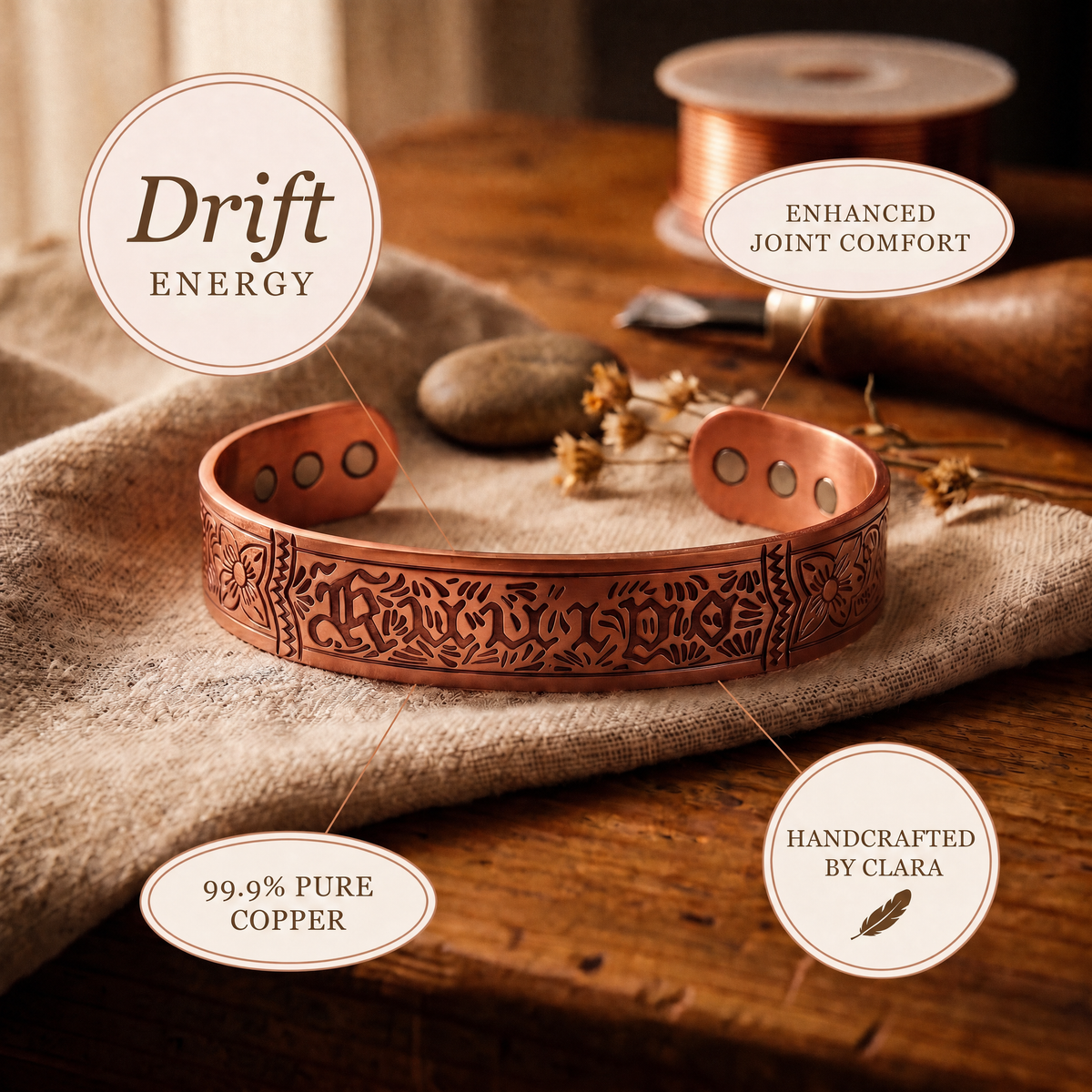 Clara's Drift Copper Bracelet