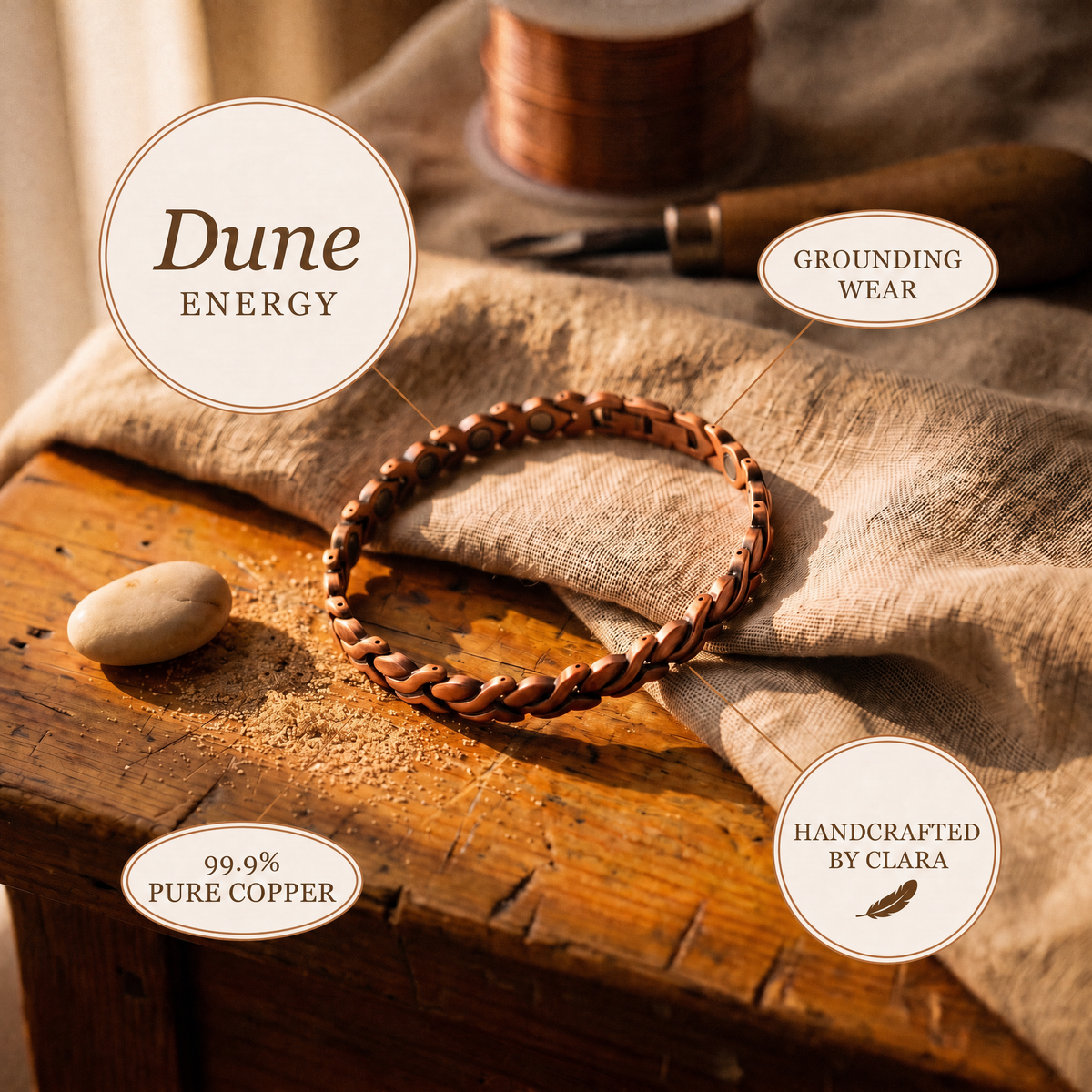 Clara's Dune Copper Anklet