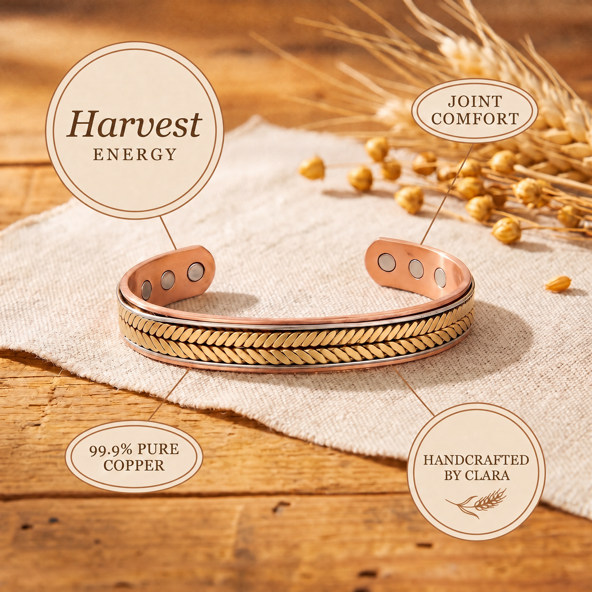 Clara's Harvest Copper Bracelet