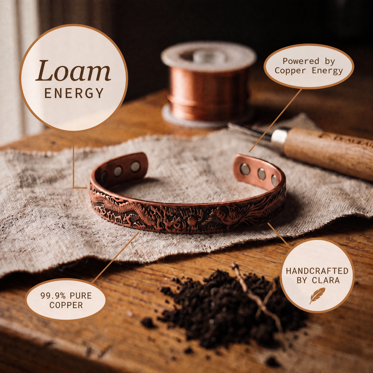 Clara's Loam Copper Bracelet