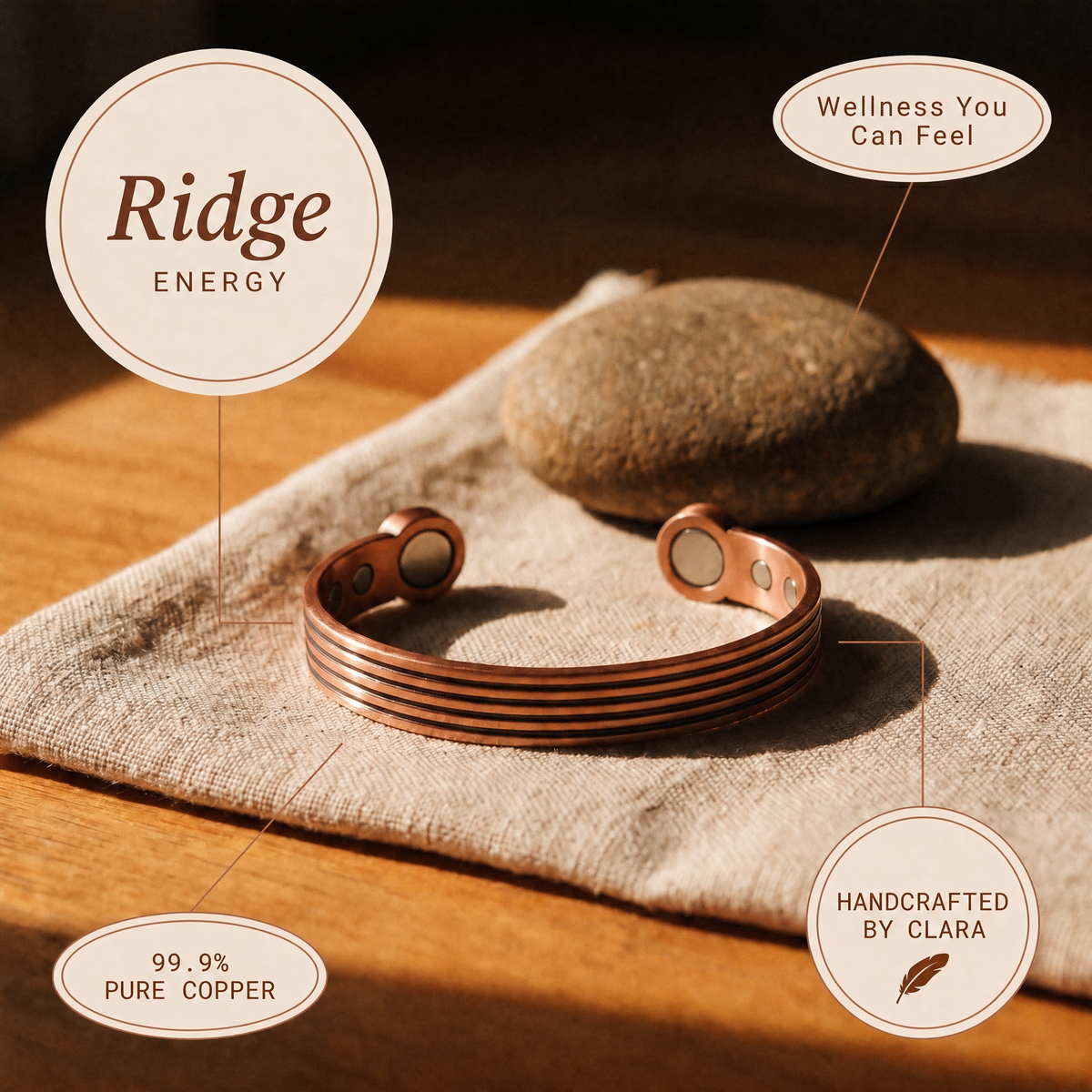 Clara's Ridge Copper Bracelet