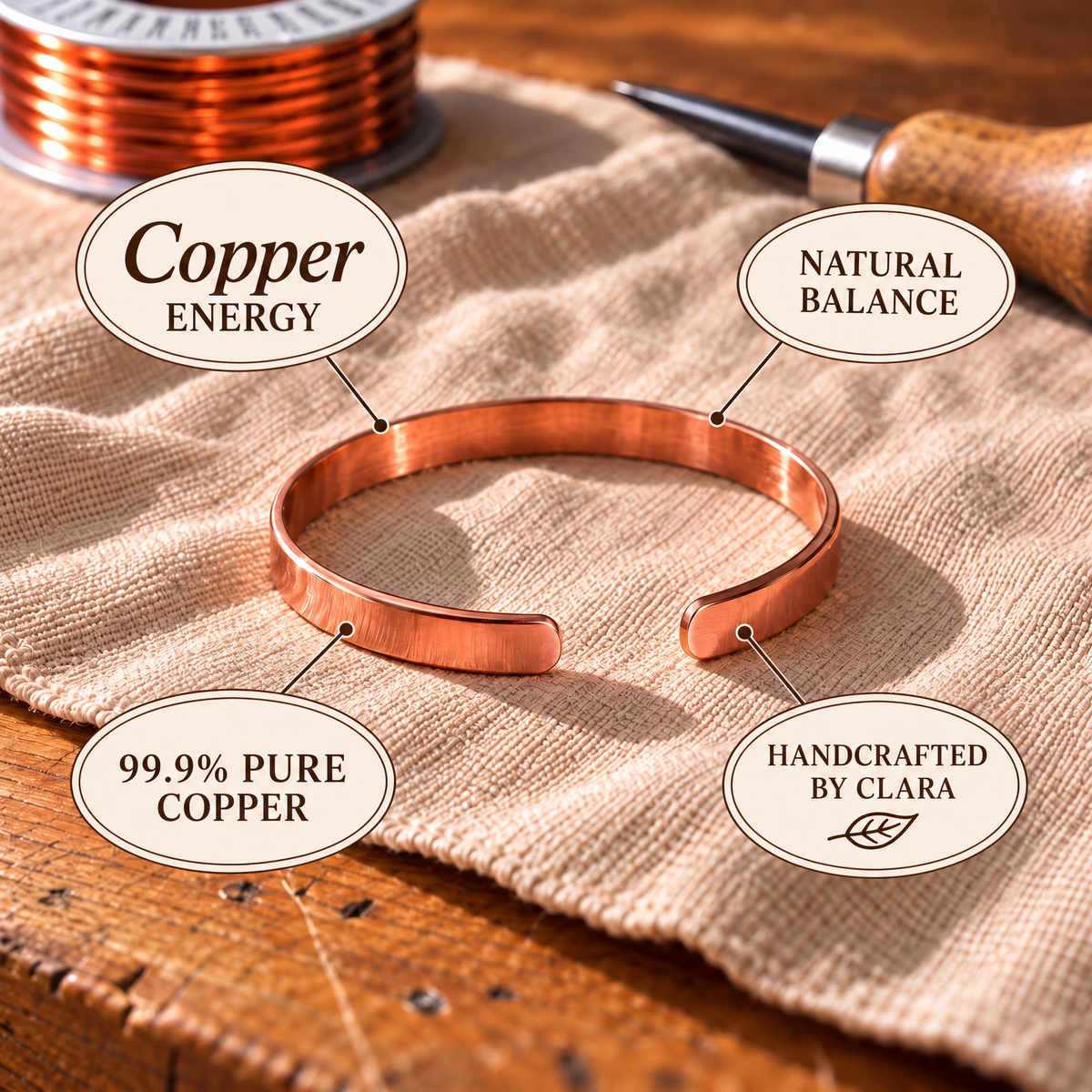 Clara's River Copper Bracelet