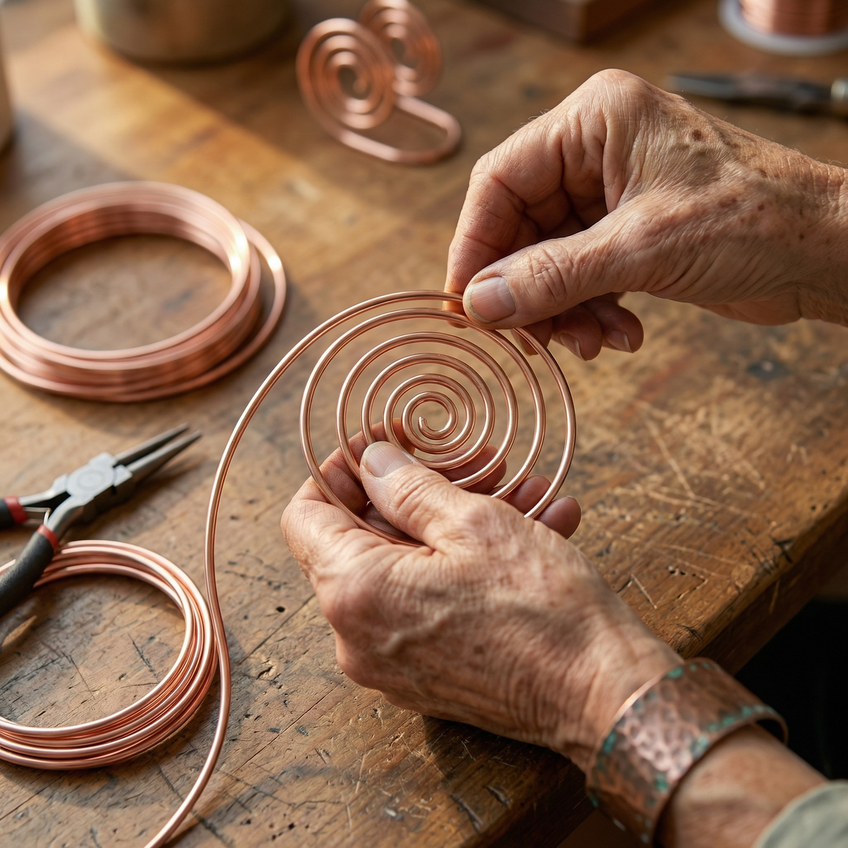 Clara's Flow Copper Hand Spiral
