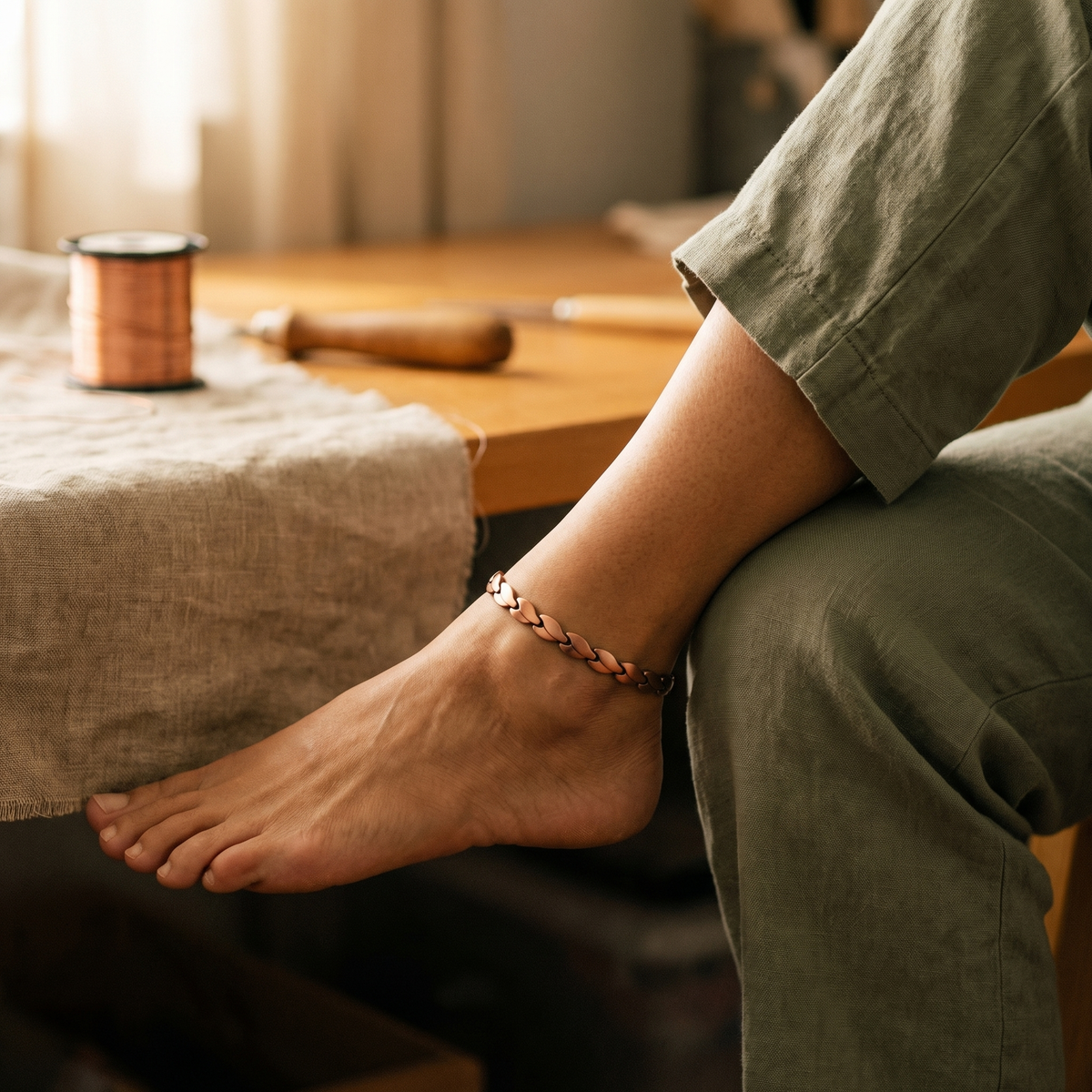Clara's Marsh Copper Anklet
