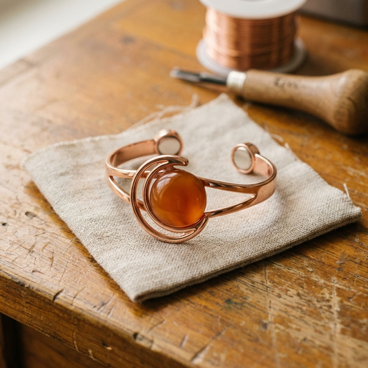 Clara's Sphere Orange Copper Bracelet